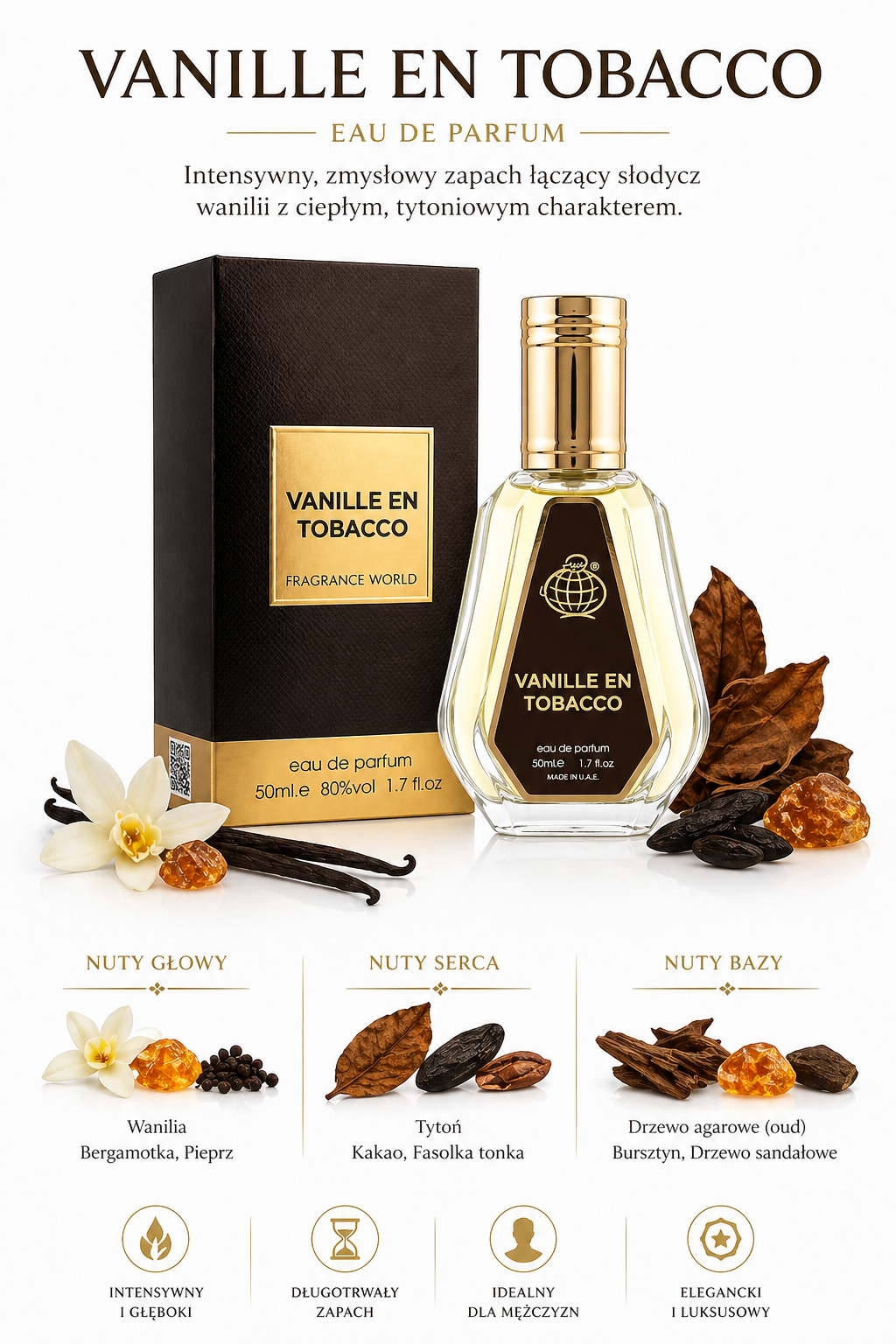 Vanilla Tobacco men 50ml - obrazek 3